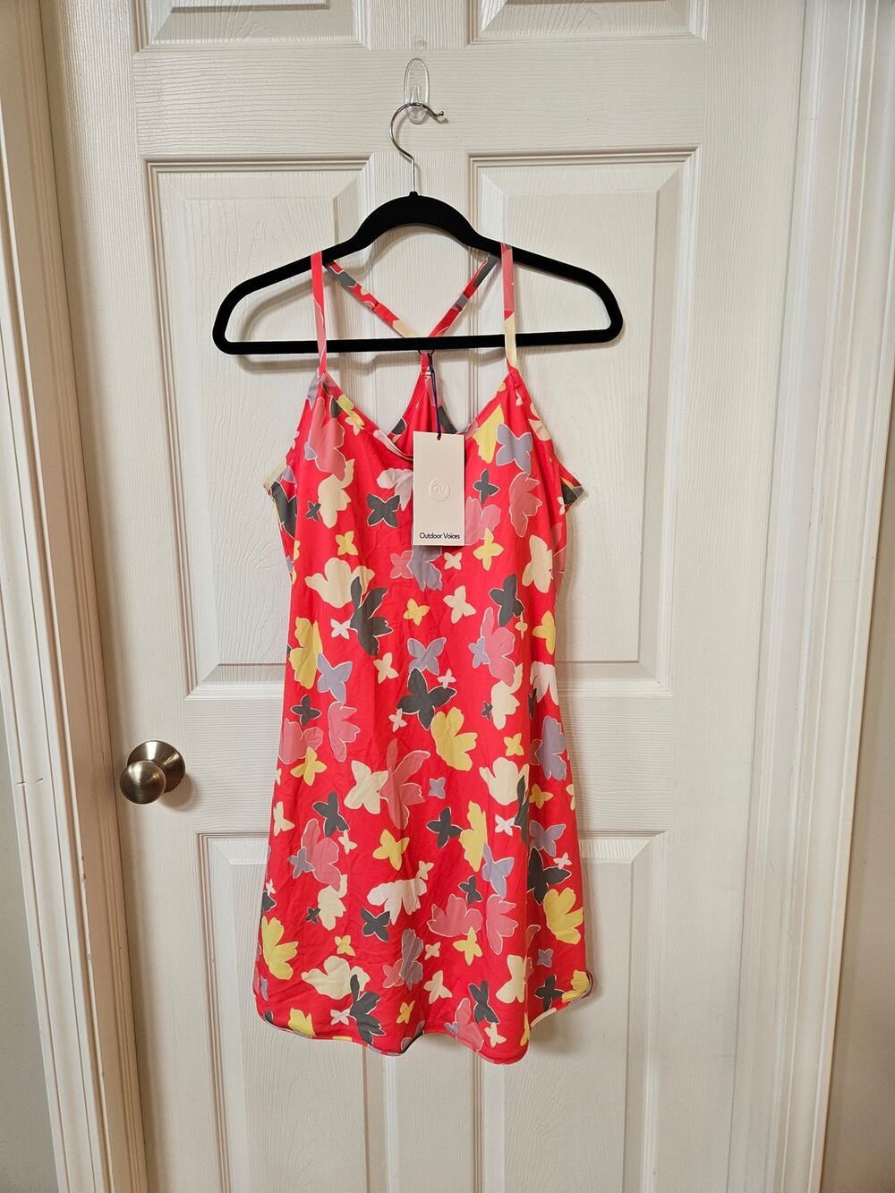 Outdoor Voices Exercise Dress Slice of Life Pink Floral Built-In Shorts NWT L